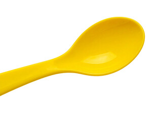 Simple Yellow Spoon Front View, isolated on transparent background PNG