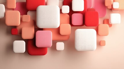 Abstract 3D square shapes in pastel colors