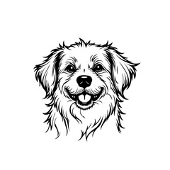 Charming canine companion vector art showcasing a happy dog face with detailed fur and expression