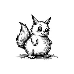 Charming cartoon squirrel character art: a whimsical depiction with fluffy tail and inquisitive