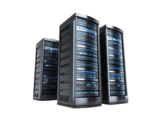 Modern data center servers network technology infrastructure, Isolated On White Background, Png Transparent