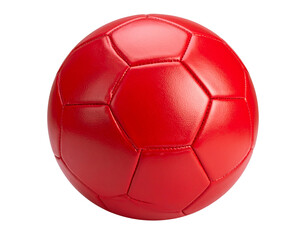 Red Soccer Ball Front View, isolated on transparent background PNG