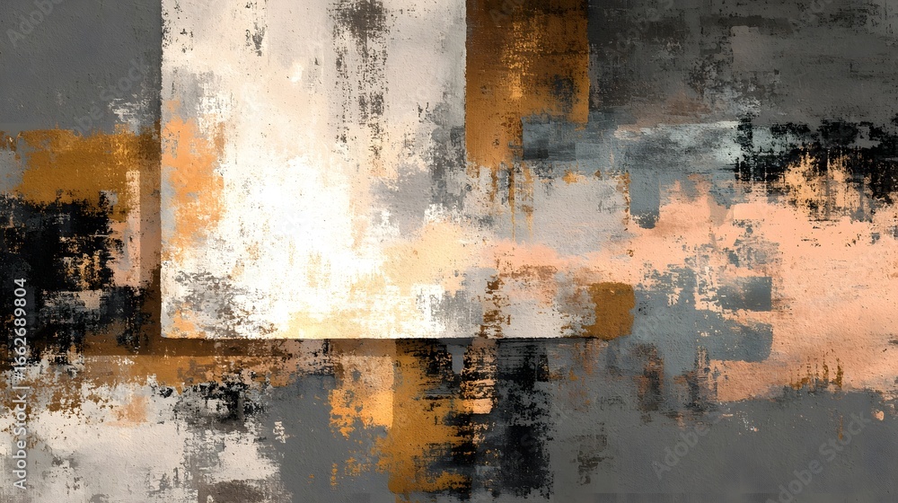 Aufkleber a captivating abstract painting featuring a dynamic interplay of vibrant colors bold brush strokes a