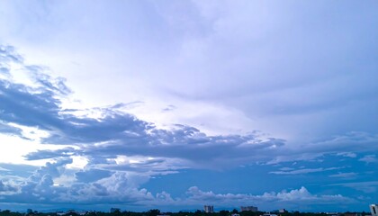Cloudy sky, twilight colors