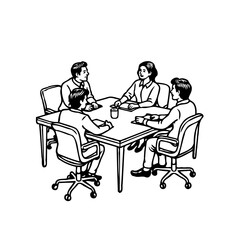 Group of business professionals engaged in collaborative strategy brainstorming and decision