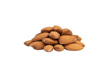 Fototapeta premium Pile of almonds isolated on transparent background