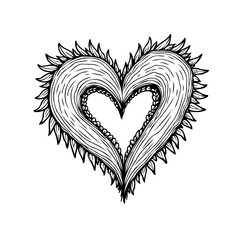 Intricate heart illustration symbolizing emotional depth and unconventional expression of