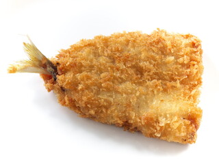 Tokyo,Japan - August 23, 2025: Closeup of Fried horse mackerel
