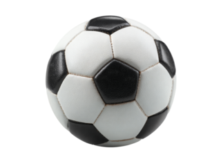 Classic black and white soccer ball isolated on black background, Isolated On White Background, Png Transparent