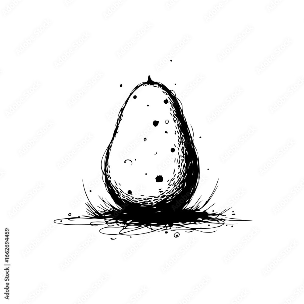 Aufkleber stylized single pear drawing creating an artistic simplicity with monochromatic appeal expressing