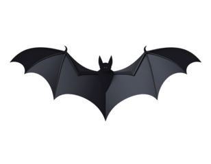 Minimal Halloween Bat Silhouette Isolated on White – Spooky Flying Icon