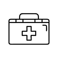 Obraz premium First aid kit icon in minimalistic style with black outline 