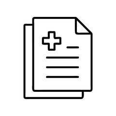Fototapeta premium Medical records document with health cross icon representation 
