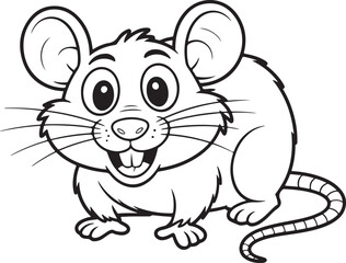 Playful and Cute Rat Character in a Hand-drawn Style