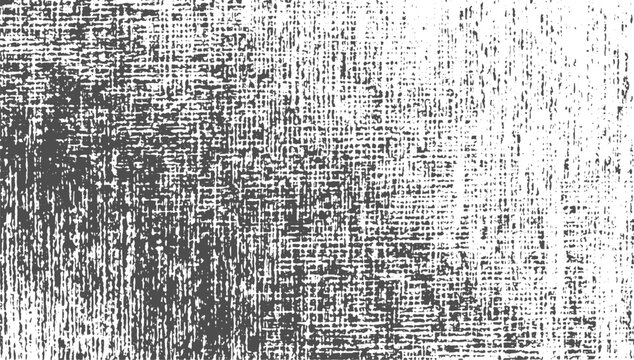 Abstract Grunge Texture with Old Canvas Pattern, Distressed Scratch Overlay and Diagonal Noise Lines on White Gray Black Background