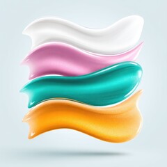 Abstract Layered Watercolor Brushstrokes with Pastel Colors