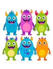 Fototapeta premium Colorful monster characters