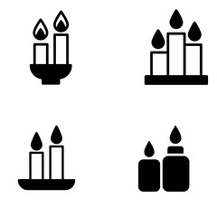 Candle Vector Icon &ndash; Burning Wax Light Symbol for Decoration and Religious Design