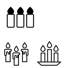 Candle Vector Icon – Burning Wax Light Symbol for Decoration and Religious Design