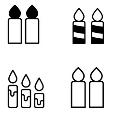Candle Vector Icon – Burning Wax Light Symbol for Decoration and Religious Design