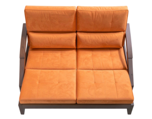  Bold Orange Accent Lounger Chair Modern Interior Statement Piece Isolated PNG