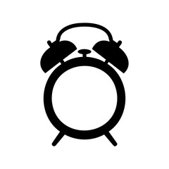 Obraz premium A classic black alarm clock standing isolated on a white background