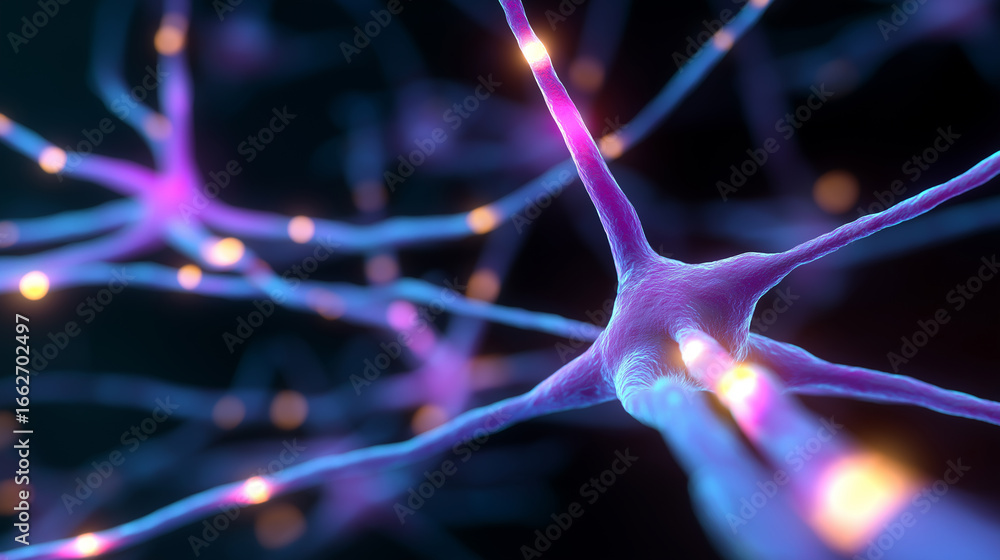 Poster close-up visualization of glowing neural network connections in the brain.