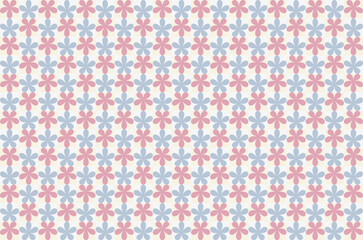 Seamless Pink Blue Floral Geometric Pattern Background