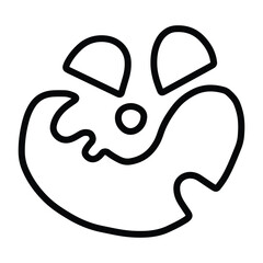 Halloween Pumpkin Funny Faces Outline, Scary Jack O Lantern Vector Editable