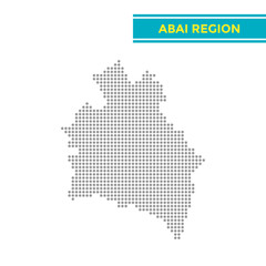 Dotted map of Abai Region in Kazakhstan