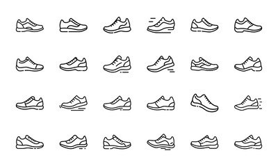 Fitness and Workout Line Icons Set Exercise, Gym Training, Weightlifting, Yoga, Martial Arts, Boxing, Running, Swimming, Sports and Healthy Lifestyle Vector Illustrations