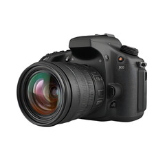 Fototapeta premium Professional digital camera with lens, ready to capture stunning photos and videos for commercial use, perfect for photography enthusiasts and creative projects
