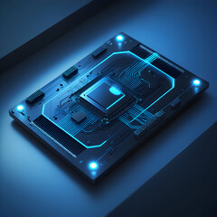 Abstract digital microchip futuristic technology