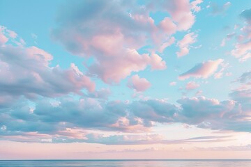 Pastel sky with clouds over a serene horizon