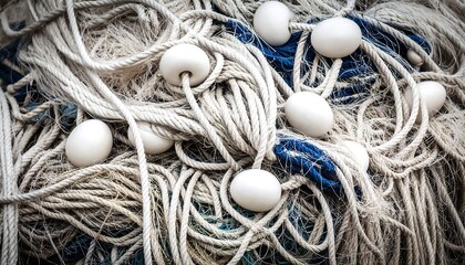 Fishing net tangle close-up