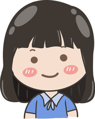Cute Cartoon Girl Character Illustration 