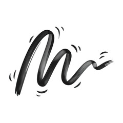 Fototapeta premium Wavy black brushstroke with curved lines on a black background