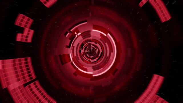 Red Tech HUD Hyperspace Tunnel Loop