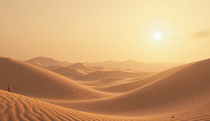 Golden Sand Dunes at Sunset