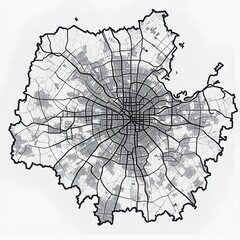 Image of black and white map berlin printed on Printed Glass Splashbacks