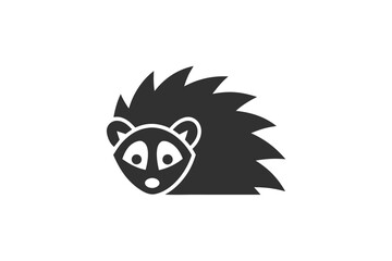 An adorable black and white hedgehog icon displays simple and charming features