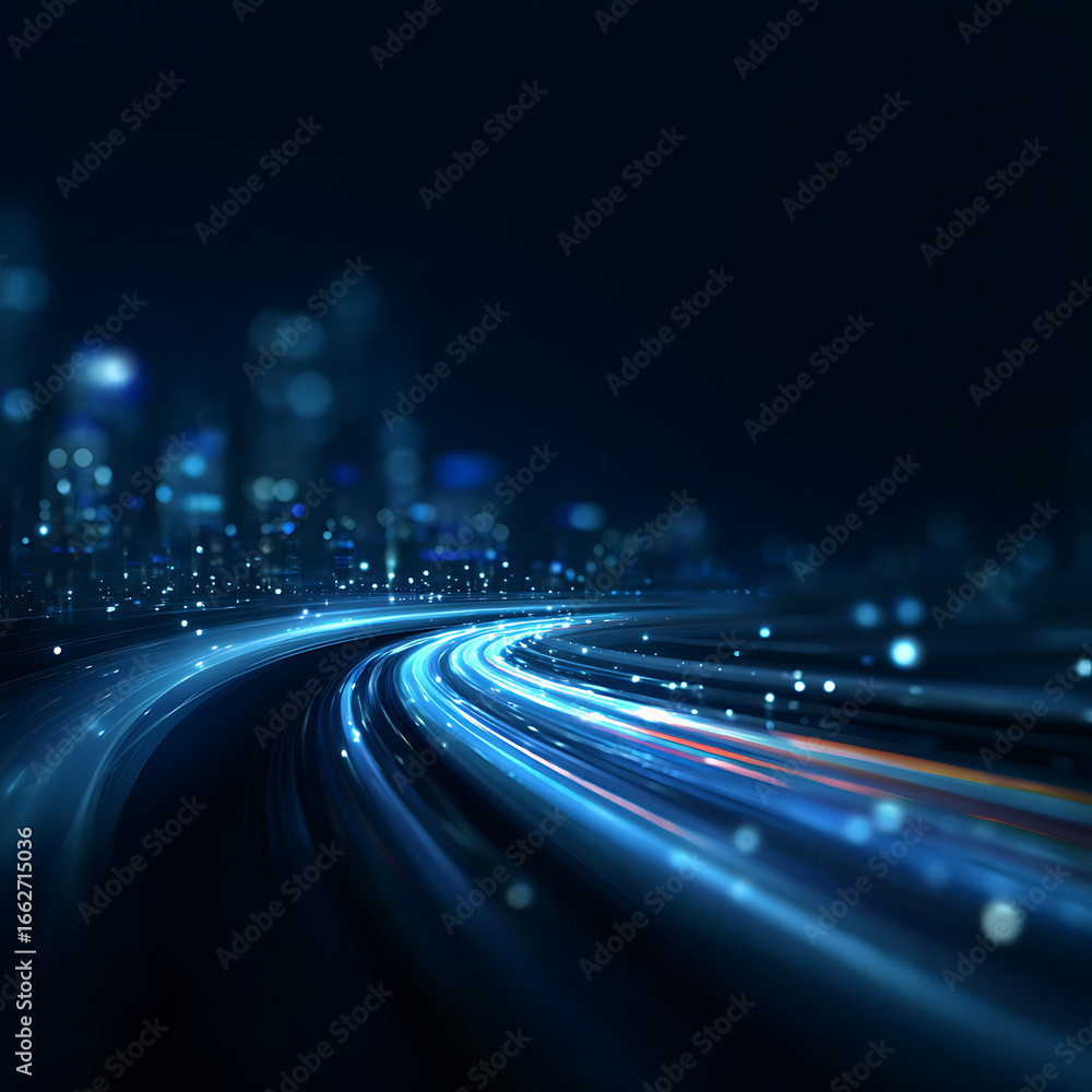 Poster dynamic digital network showcasing data flow and technology innovation, perfect for modern business 