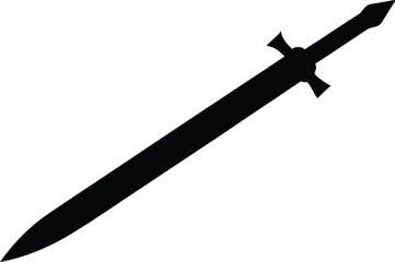 sword icon silhouette vector