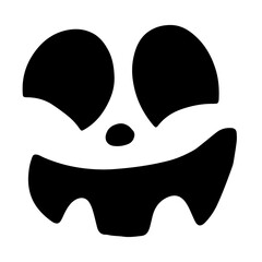 Scary Jack O Lantern, Halloween Pumpkin Faces Cartoon Silhouette