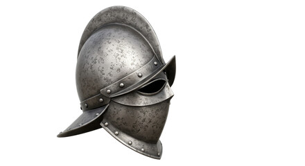 Medieval Metal Helmet Isolated on White Background