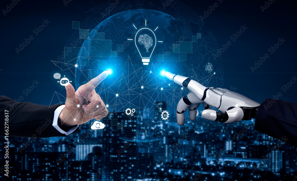 Poster ai generating innovative ideas, linking data through neural networks, enhancing automation, powering