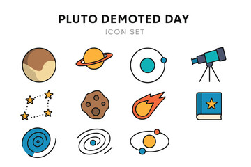 Pluto Demoted Day Astronomy Icon 