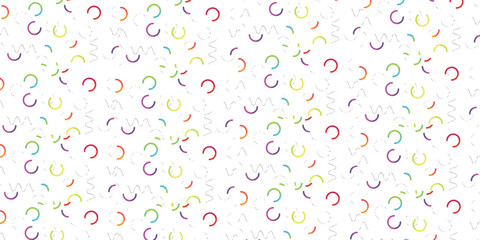 Pastel watercolor crescent shapes and abstract elements create a soft decorative seamless pattern.