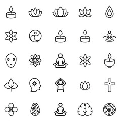 Serene icons of meditation, spirituality, and wellness