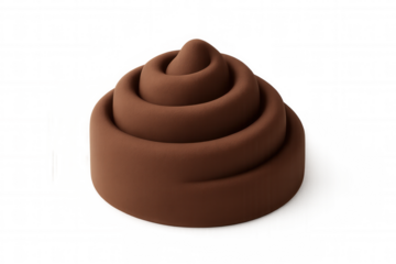 Swirling brown poop emoji isolated on transparent background, perfect for playful and expressive digital communication